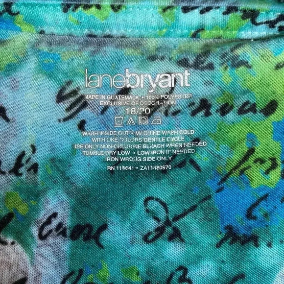 Lane Bryant Floral Print Gemstones V Neck Beach Summer Artsy Top Womens 18/20 - Picture 4 of 8